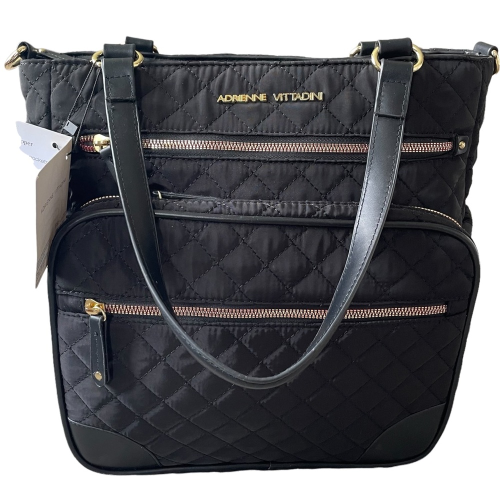 Adrienne Vittadini black tote bag / diaper bag new with tags